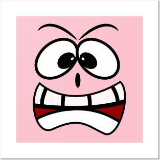 Scared Funny Face Cartoon Emoji Posters and Art